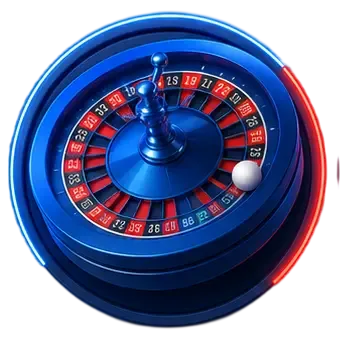 Ilustración de una ruleta de casino en tonos azules