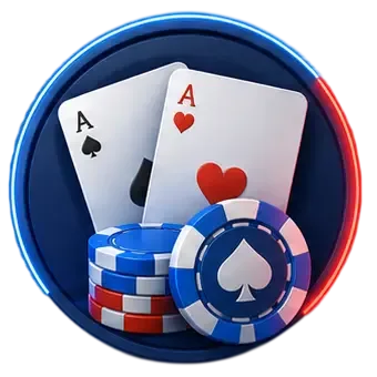 Ilustración de cuatro ases y una ficha de casino en forma de corazón