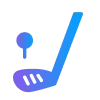 Icono de una pelota de golf sobre un tee