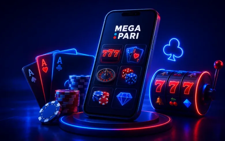 Ilustración de un teléfono con seis recuadros de juegos, entre ellos una ruleta, unos dados y unas cartas, junto a naipes y una máquina de carretes.