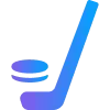 Icono de un disco y un stick de hockey
