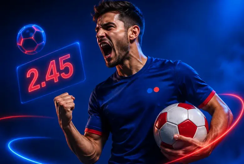 Ilustración decorativa con un balón de fútbol, una pizarra táctica digital y un gráfico de tendencia ascendente
