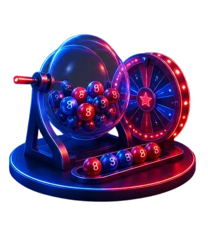 Ilustración de un bombo de lotería y una ruleta con bolas numeradas