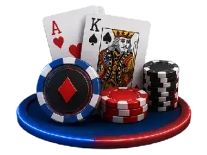 Fotografía de cartas de póker y fichas de casino