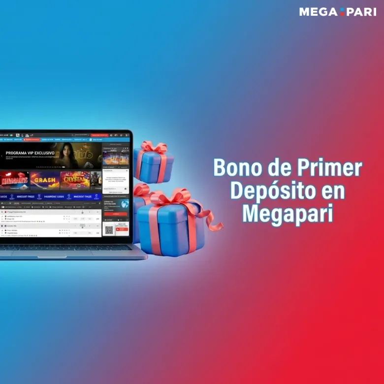 Pieza promocional de una laptop con el lobby de la casa y dos cajas de regalo azules delante.