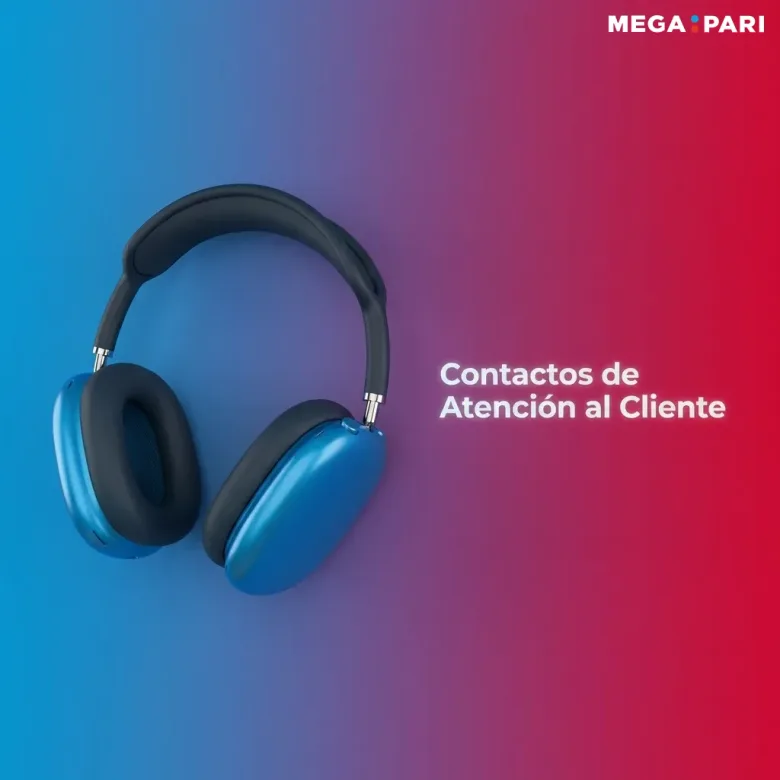 Gráfico de unos audífonos azules con micrófono sobre un fondo degradado en azul y rojo.