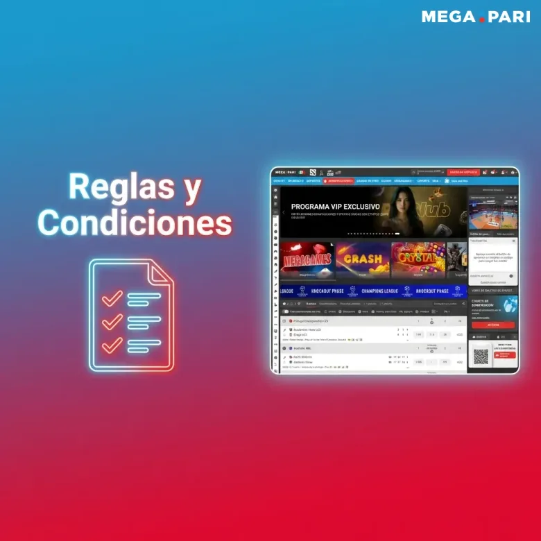 Página de reglas y condiciones del sitio de guías del operador