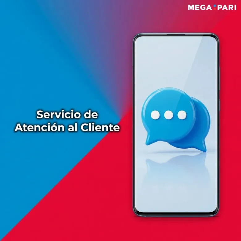 Gráfico de un teléfono con dos globos de diálogo azules bajo el rótulo de servicio de atención al cliente.