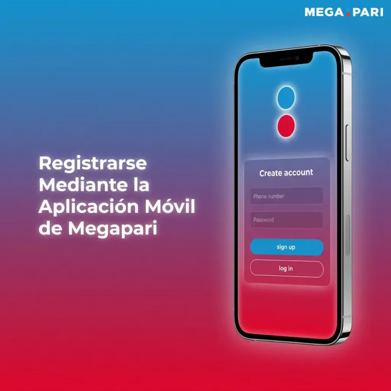 Montaje de un teléfono con un formulario Create account de dos campos y los botones sign up y log in.
